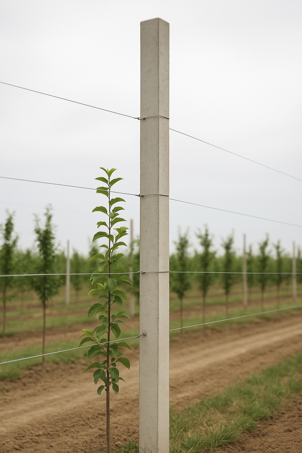 İntensiv bağ üçün beton dirək 4.5 m, 10×10 sm — pasinka, parsinka, beton direkler