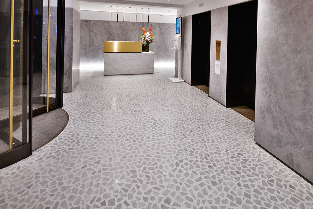 Mətbəxdə terrazzo döşəməsi